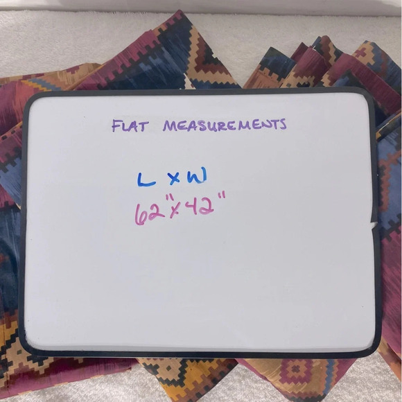 Vintage Burgundy Blue Yellow Southwestern Print Curtains x4 Panels - Picture 7 of 11